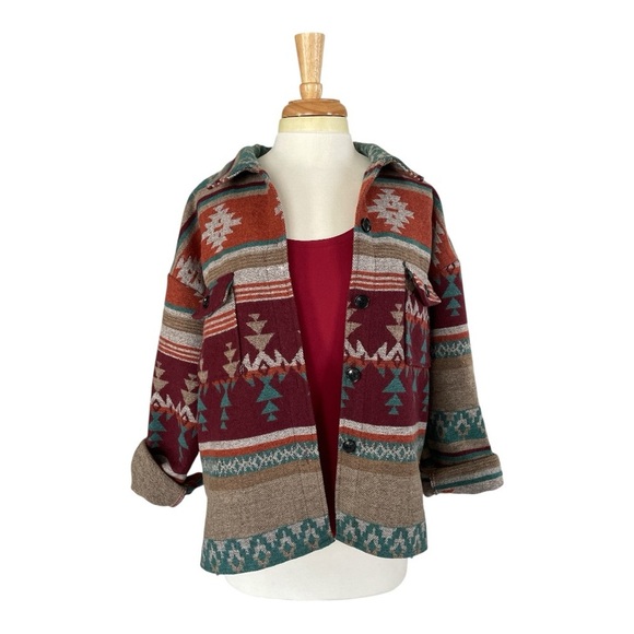 Zaful Oversized Southwestern Patterned Jacket - Picture 3 of 6
